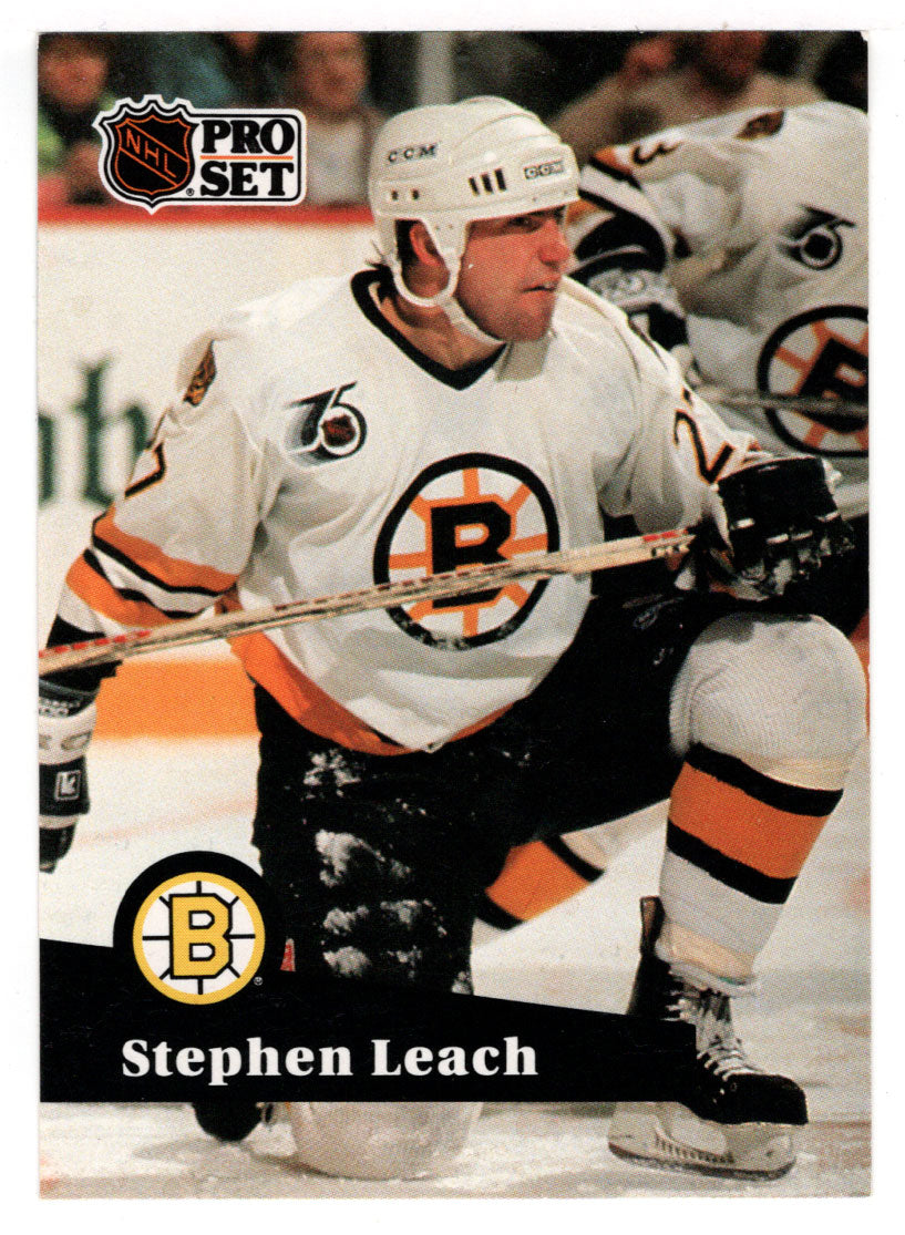 Stephen Leach - Boston Bruins (NHL Hockey Card) 1991-92 Pro Set # 346 Mint