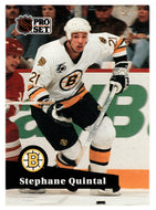 Stephane Quintal - Boston Bruins (NHL Hockey Card) 1991-92 Pro Set # 350 Mint