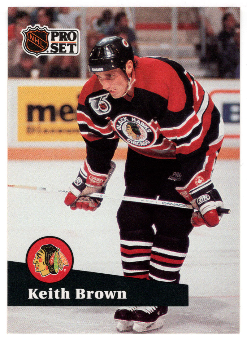 Keith Brown - Chicago Blackhawks (NHL Hockey Card) 1991-92 Pro Set # 371 Mint