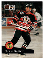 Brent Sutter - Chicago Blackhawks (NHL Hockey Card) 1991-92 Pro Set # 374 Mint