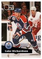 Luke Richardson - Edmonton Oilers (NHL Hockey Card) 1991-92 Pro Set # 387 Mint