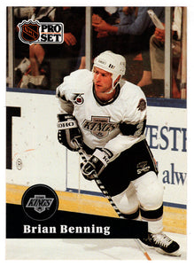 Brian Benning - Los Angeles Kings (NHL Hockey Card) 1991-92 Pro Set # 398 Mint