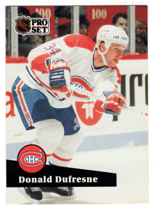 Donald Dufresne - Montreal Canadiens (NHL Hockey Card) 1991-92 Pro Set # 418 Mint