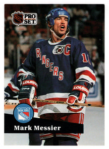 Mark Messier - New York Rangers (NHL Hockey Card) 1991-92 Pro Set # 439 Mint