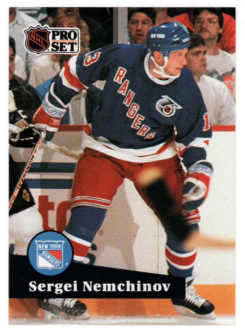 Sergei Nemchinov - New York Rangers (NHL Hockey Card) 1991-92 Pro Set # 441 Mint