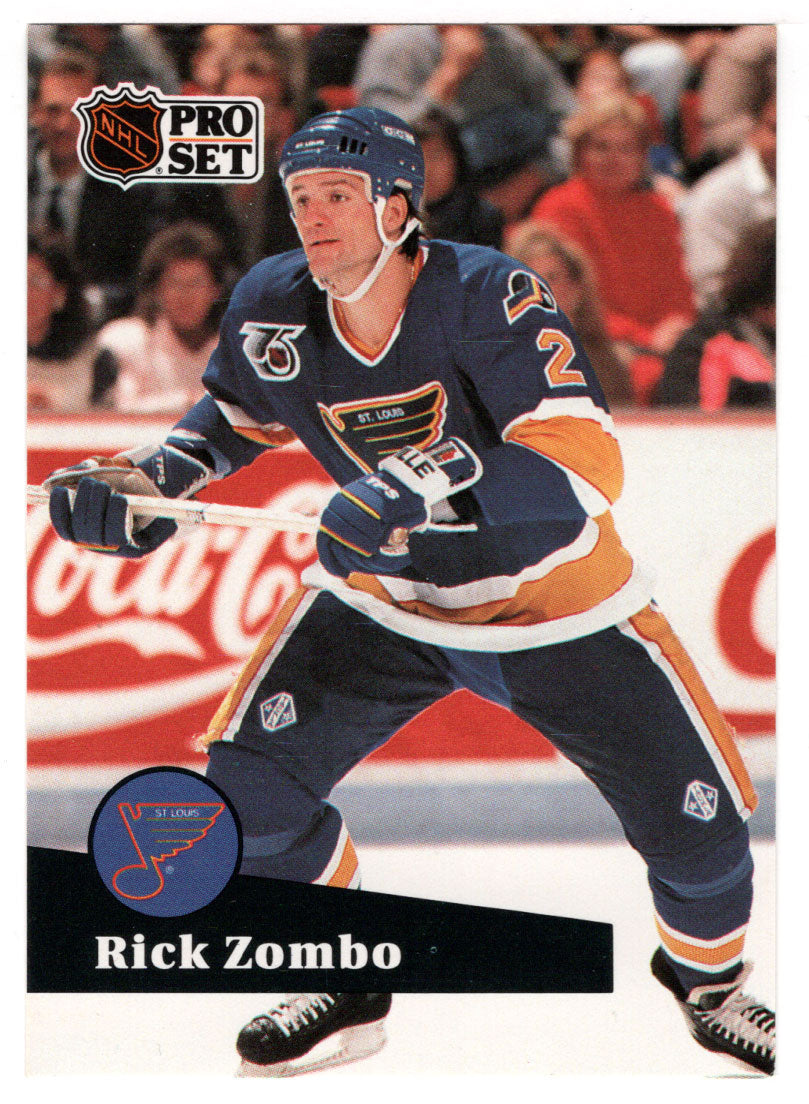 Rick Zombo - St. Louis Blues (NHL Hockey Card) 1991-92 Pro Set # 474 Mint