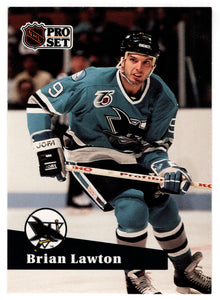 Brian Lawton - San Jose Sharks (NHL Hockey Card) 1991-92 Pro Set # 482 Mint