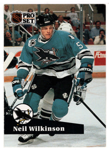 Neil Wilkinson - San Jose Sharks (NHL Hockey Card) 1991-92 Pro Set # 483 Mint