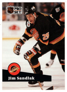 Jim Sandlak - Vancouver Canucks (NHL Hockey Card) 1991-92 Pro Set # 497 Mint