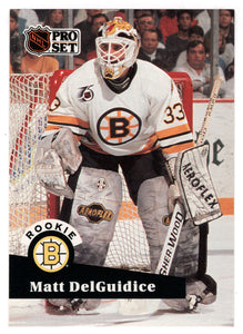 Matt DelGuidice RC - Boston Bruins (NHL Hockey Card) 1991-92 Pro Set # 521 Mint