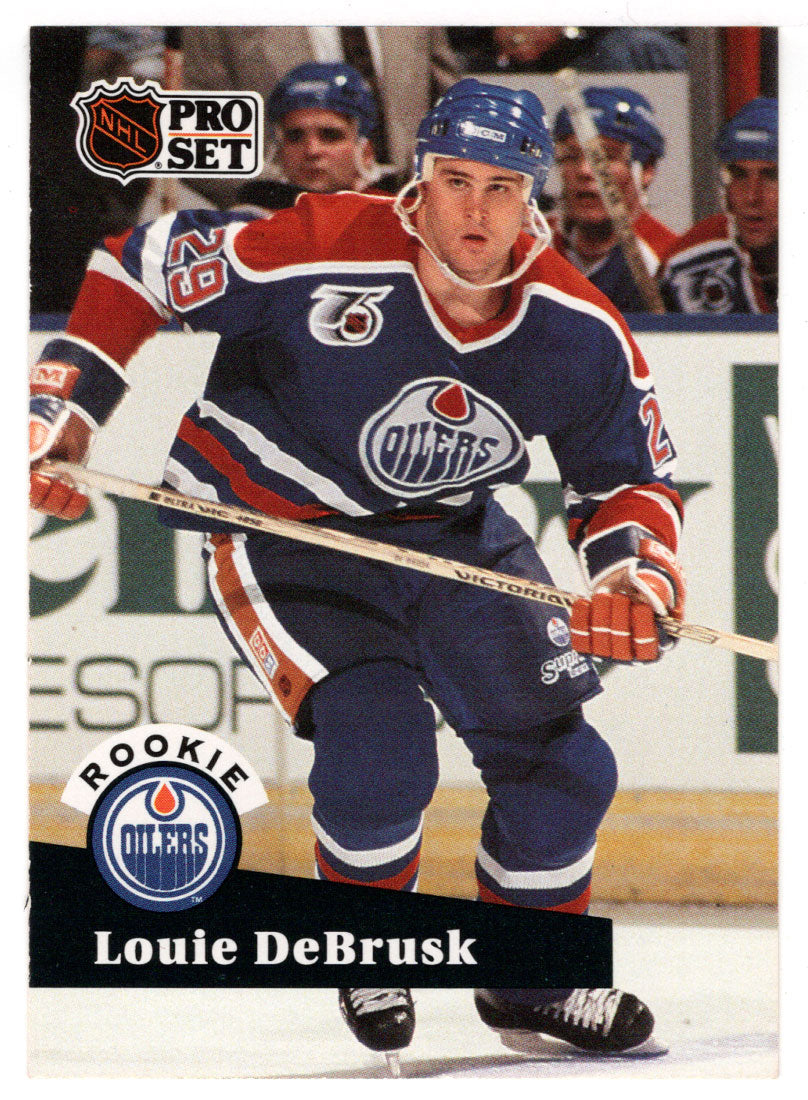 Louie DeBrusk RC - Edmonton Oilers (NHL Hockey Card) 1991-92 Pro Set # 535 Mint
