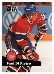 Paul DiPietro RC - Montreal Canadiens (NHL Hockey Card) 1991-92 Pro Set # 546 Mint