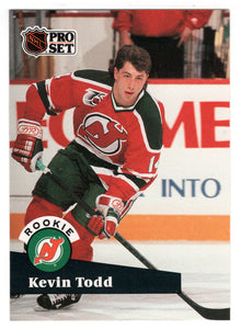 Kevin Todd RC - New Jersey Devils (NHL Hockey Card) 1991-92 Pro Set # 548 Mint