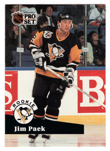 Jim Paek RC - Pittsburgh Penguins (NHL Hockey Card) 1991-92 Pro Set # 554 Mint