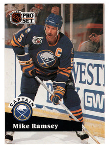 Mike Ramsey - Buffalo Sabres - Team Captains (NHL Hockey Card) 1991-92 Pro Set # 568 Mint