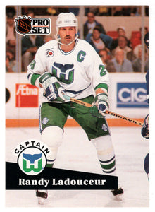 Randy Ladouceur - Hartford Whalers - Team Captains (NHL Hockey Card) 1991-92 Pro Set # 573 Mint