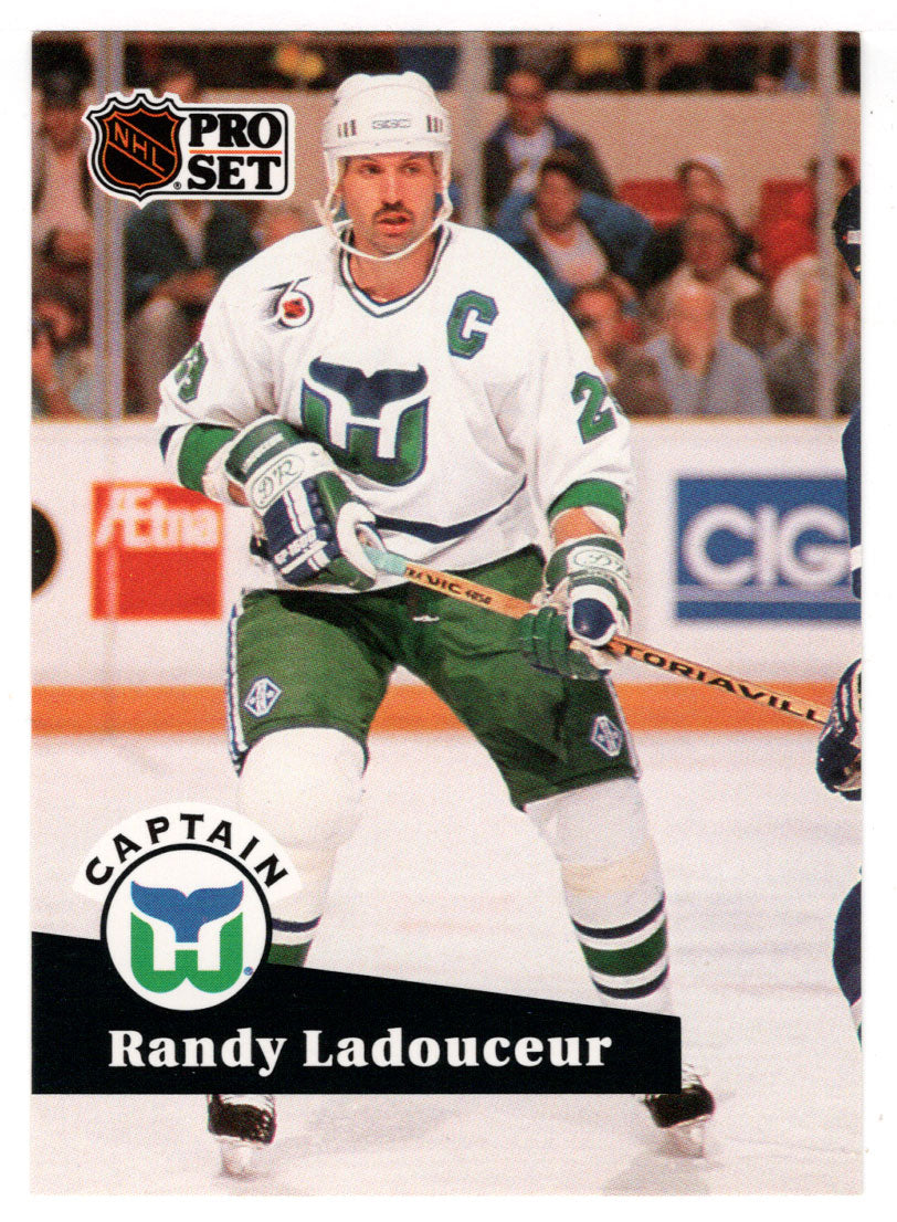 Randy Ladouceur - Hartford Whalers - Team Captains (NHL Hockey Card) 1991-92 Pro Set # 573 Mint