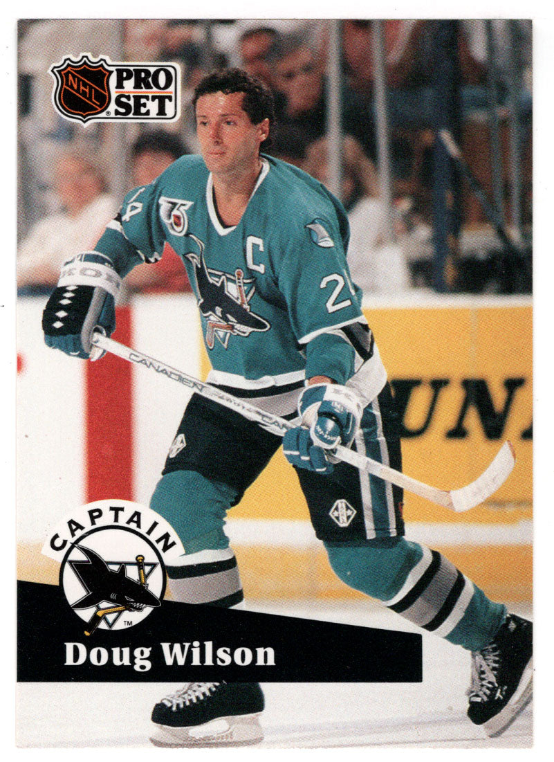Doug Wilson - San Jose Sharks - Team Captains (NHL Hockey Card) 1991-92 Pro Set # 584 Mint