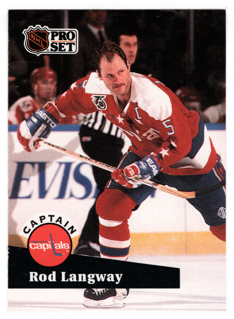Rod Langway - Washington Capitals - Team Captains (NHL Hockey Card) 1991-92 Pro Set # 587 Mint