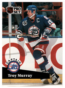Troy Murray - Winnipeg Jets - Team Captains (NHL Hockey Card) 1991-92 Pro Set # 588 Mint