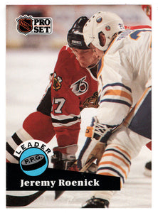 Jeremy Roenick - Chicago Blackhawks - League Leaders (NHL Hockey Card) 1991-92 Pro Set # 605 Mint