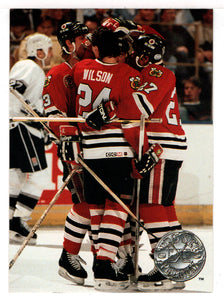 Chicago Blackhawks - Norris Division Champions (NHL Hockey Card) 1991-92 Pro Set Platinum # 141 Mint