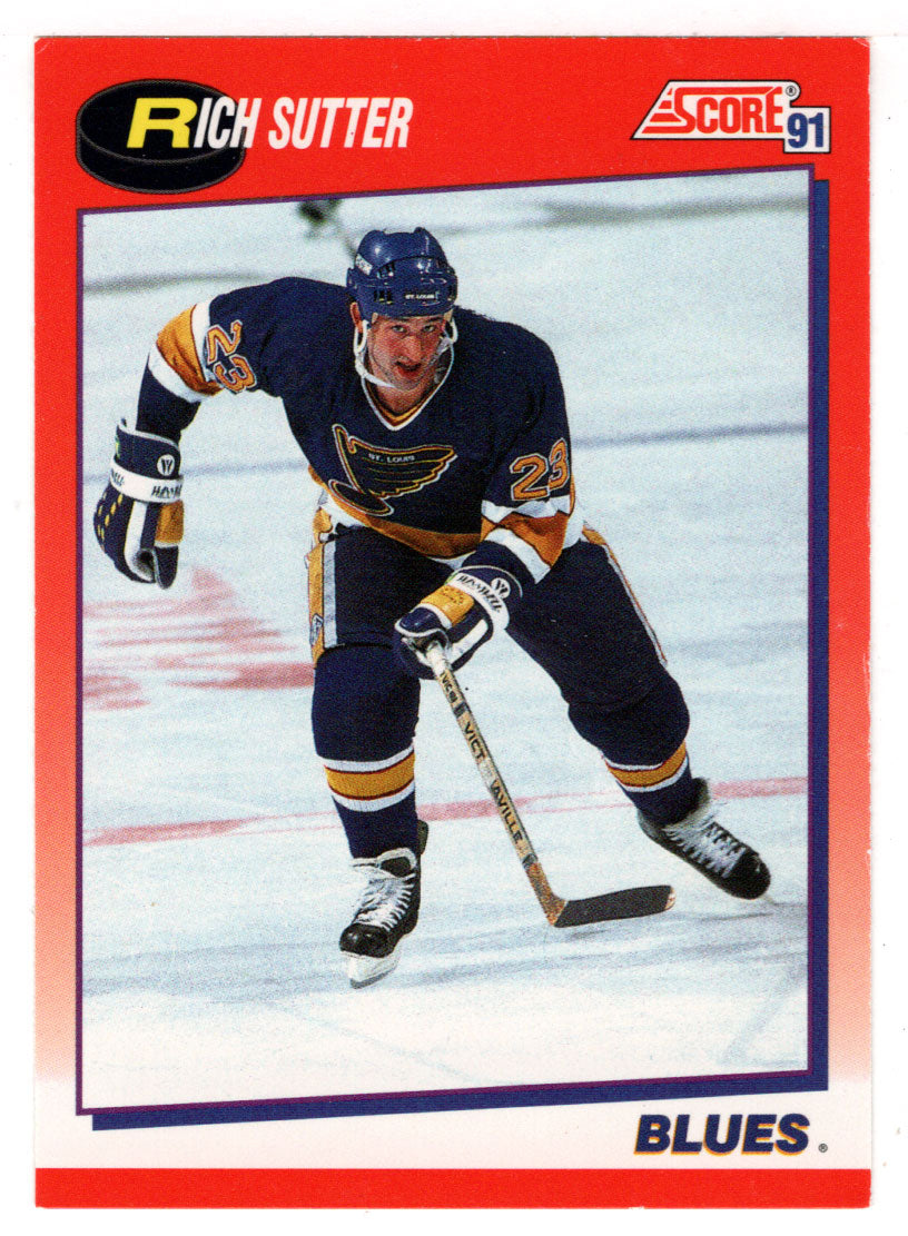 Rich Sutter - St. Louis Blues (NHL Hockey Card) 1991-92 Score Canadian Bilingual # 63 Mint