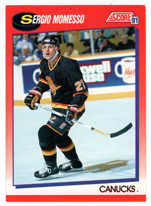 Sergio Momesso - Vancouver Canucks (NHL Hockey Card) 1991-92 Score Canadian Bilingual # 121 Mint