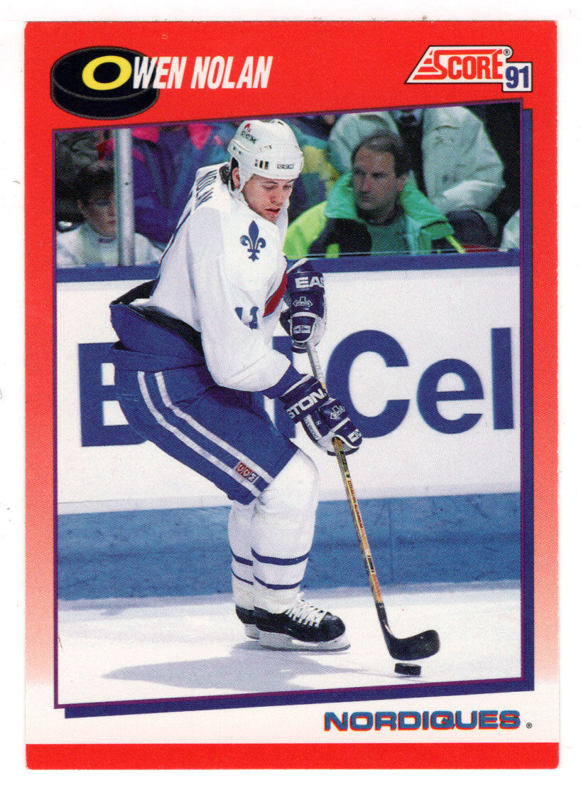 Owen Nolan - Quebec Nordiques (NHL Hockey Card) 1991-92 Score Canadian Bilingual # 143 Mint