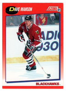 Dave Manson - Chicago Blackhawks (NHL Hockey Card) 1991-92 Score Canadian Bilingual # 152 Mint