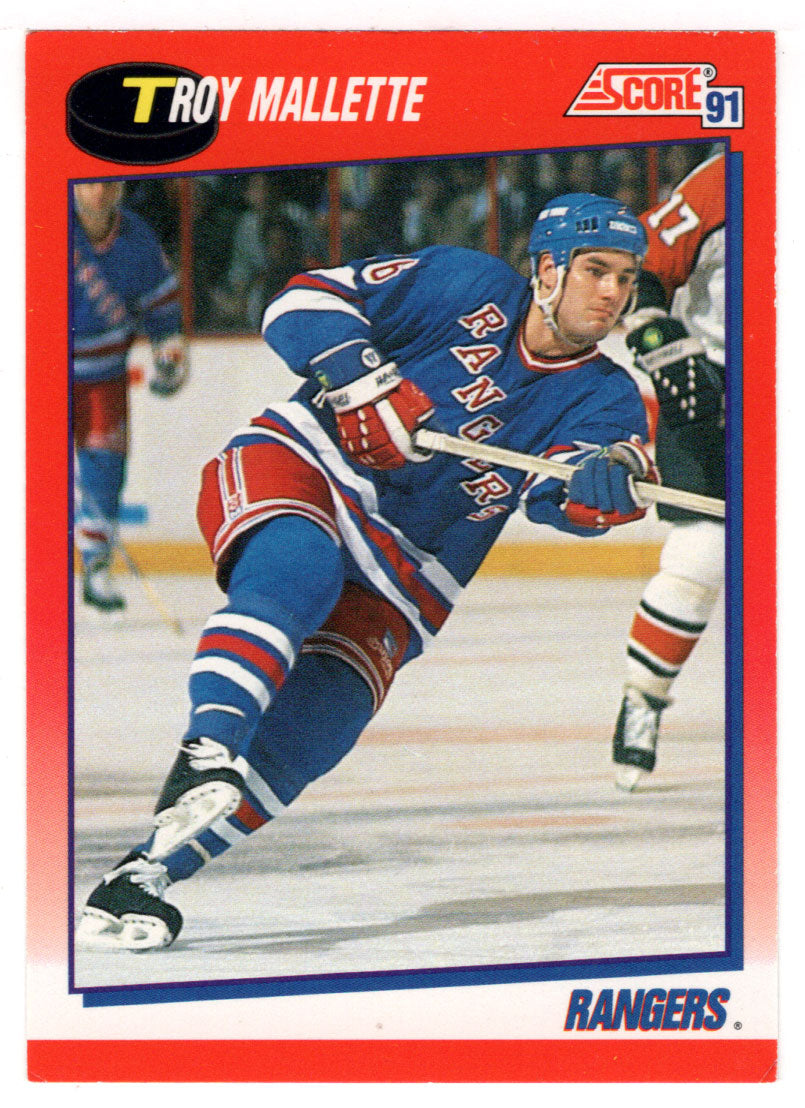 Troy Mallette - New York Rangers (NHL Hockey Card) 1991-92 Score Canadian Bilingual # 178 Mint