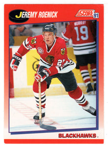 Jeremy Roenick - Chicago Blackhawks (NHL Hockey Card) 1991-92 Score Canadian Bilingual # 220 Mint