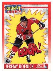 Jeremy Roenick - Chicago Blackhawks - Crunch Crew (NHL Hockey Card) 1991-92 Score Canadian Bilingual # 309 Mint
