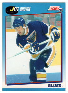 Jeff Brown - St. Louis Blues (NHL Hockey Card) 1991-92 Score Canadian Bilingual # 496 Mint