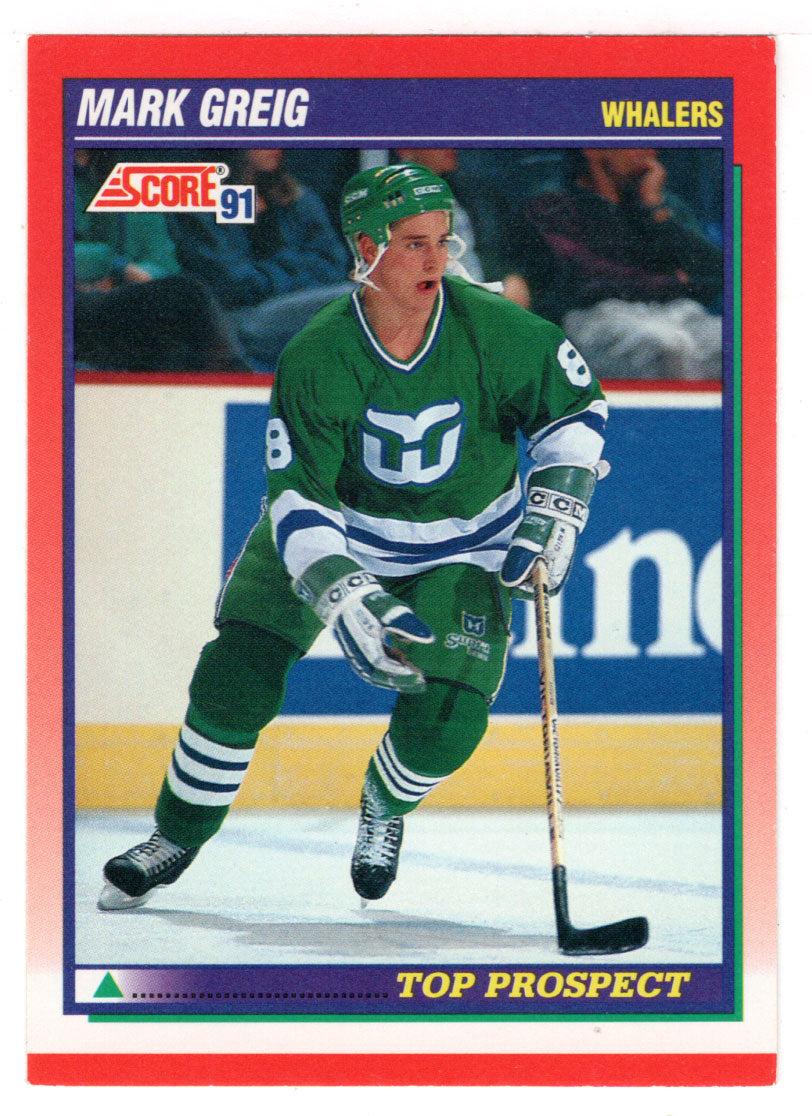 Mark Greig - Hartford Whalers - NHL Brothers (NHL Hockey Card) 1991-92 Score Canadian # 273 Mint