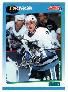 Dean Evason - San Jose Sharks (NHL Hockey Card) 1991-92 Score Canadian # 641 Mint