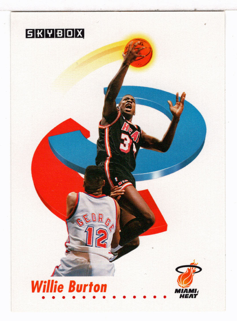 Willie Burton Miami Heat NBA Basketball Card 1991 92 Skybox 144 Mint