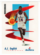 A.J. English - Washington Bullets (NBA Basketball Card) 1991-92 Skybox # 290 Mint