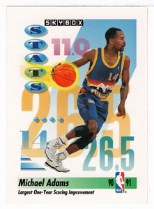 Michael Adams - Denver Nuggets - League Leaders (NBA Basketball Card) 1991-92 Skybox # 300 Mint