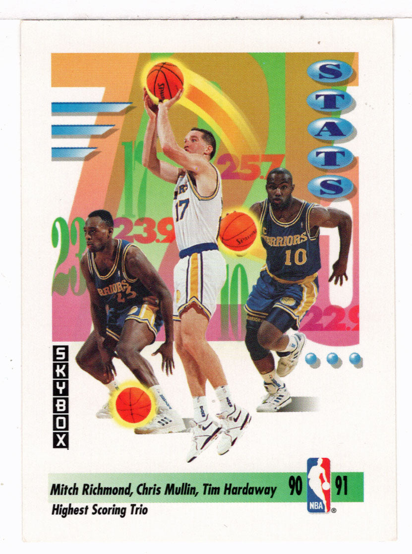Mitch Richmond - Tim Hardaway - Chris Mullin - Golden State Warriors - League Leaders (NBA Basketball Card) 1991-92 Skybox # 303 Mint