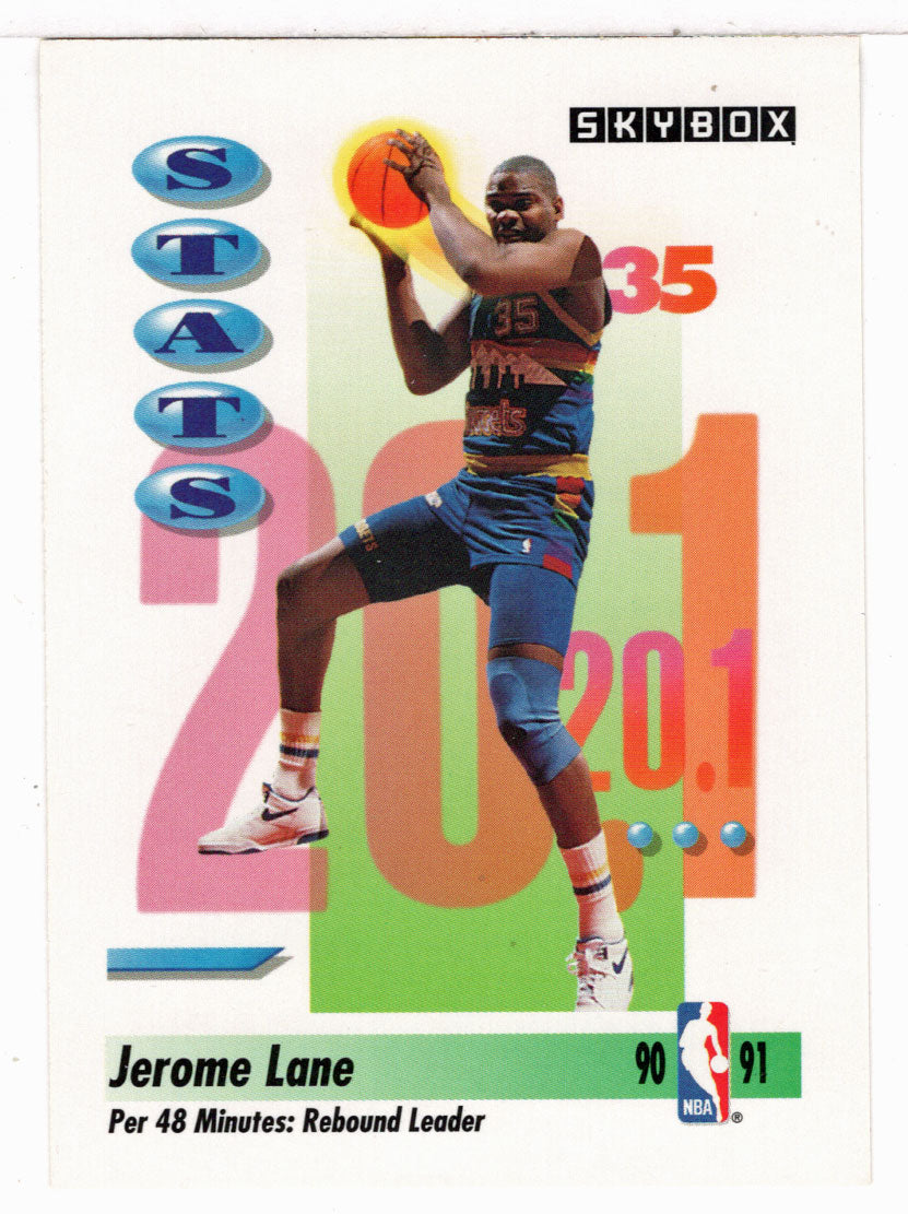 Jerome Lane - Denver Nuggets - League Leaders (NBA Basketball Card) 1991-92 Skybox # 305 Mint