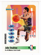 John Stockton - Utah Jazz - League Leaders (NBA Basketball Card) 1991-92 Skybox # 306 Mint