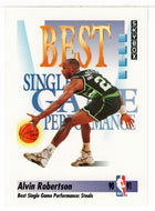 Alvin Robertson - Milwaukee Bucks - Best Single Game Performance (NBA Basketball Card) 1991-92 Skybox # 312 Mint