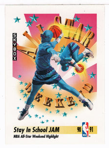 Stay In School Jam - Charlotte Hornets - NBA All-Star Weekend (NBA Basketball Card) 1991-92 Skybox # 313 Mint