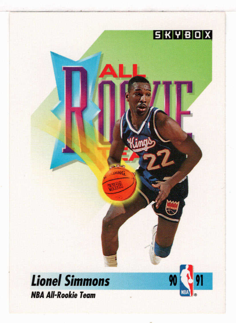 Lionel Simmons - Sacramento Kings - All Rookie Team (NBA Basketball Card) 1991-92 Skybox # 319 Mint