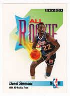 Lionel Simmons - Sacramento Kings - All Rookie Team (NBA Basketball Card) 1991-92 Skybox # 319 Mint