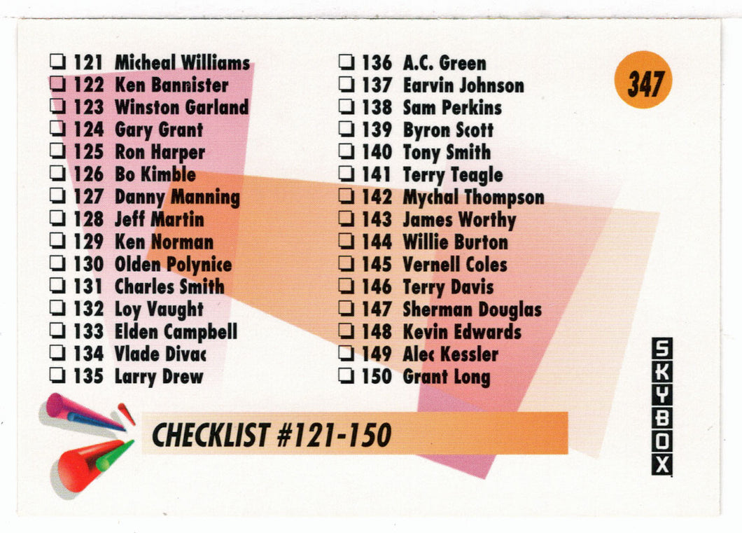 Checklist # 3 (NBA Basketball Card) 1991-92 Skybox # 347 Mint