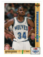 Myron Brown RC - Minnesota Timberwolves (NBA Basketball Card) 1991-92 Upper Deck # 15 Mint