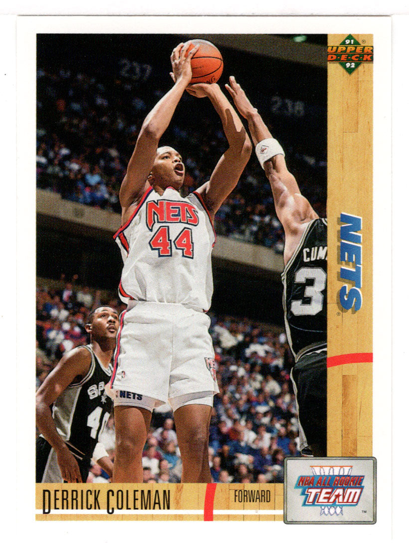 Derrick Coleman - New Jersey Nets - All-Rookie Team (NBA Basketball Card) 1991-92 Upper Deck # 35 Mint