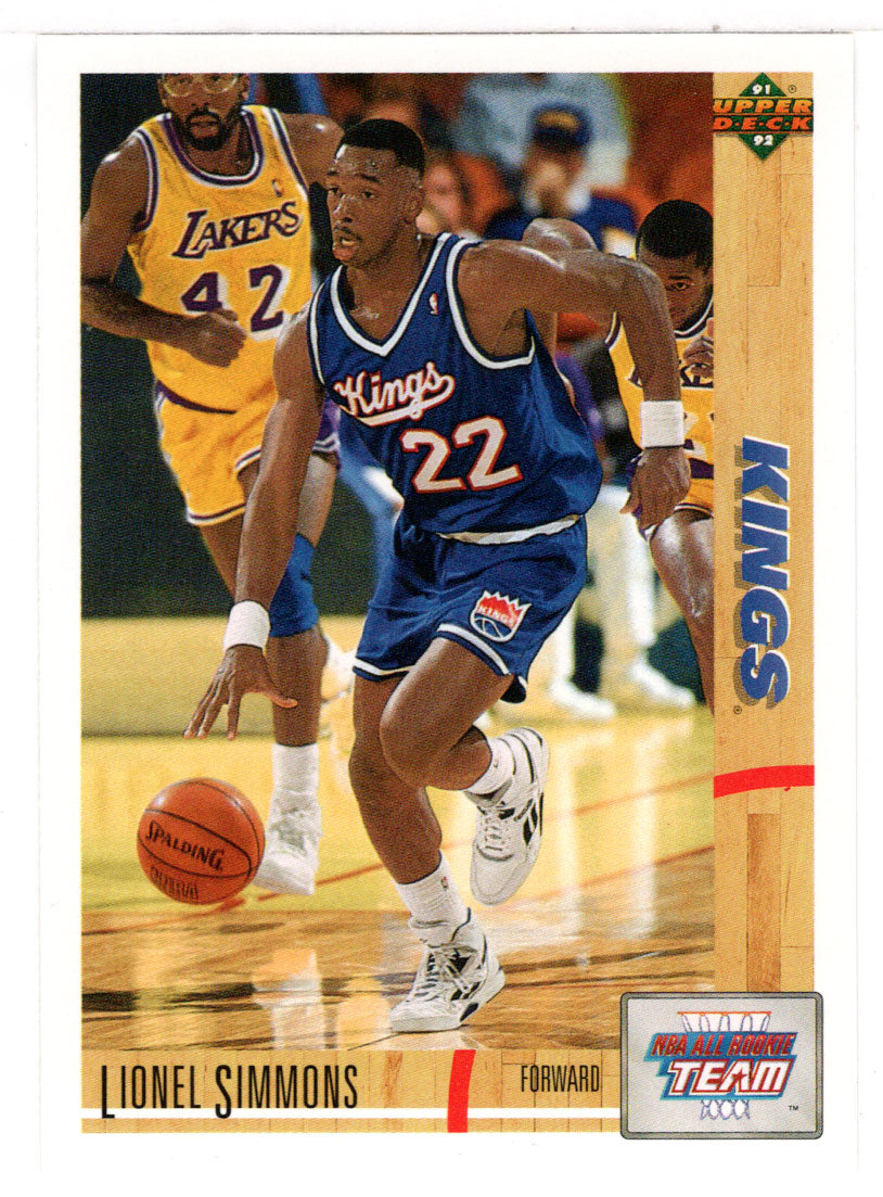 Lionel Simmons - Sacramento Kings - All-Rookie Team (NBA Basketball Card) 1991-92 Upper Deck # 36 Mint